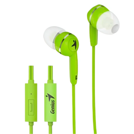 Audífono Genius HS-M320 | Alámbrico 3.5mm | Micrófono Integrado | Diseño Ergonómico | Verde
