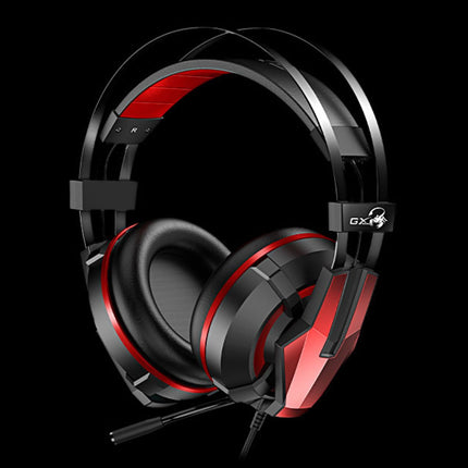 Headset Gaming Genius HS-G710V | 7.1 Surround | Vibración | USB | Micrófono con Cancelación de Ruido | Negro/Rojo