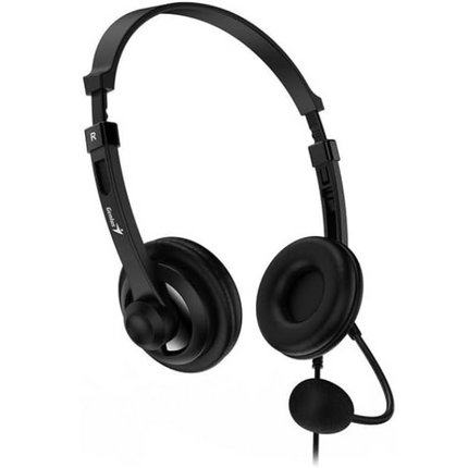 Headset Genius HS-100U | Alámbrico USB | Micrófono Ajustable | Controles en el Cable | Negro