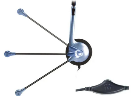 Headset Genius HS-02B | Alámbrico 3.5mm | Micrófono ajustable | Diadema liviana | Color Azul