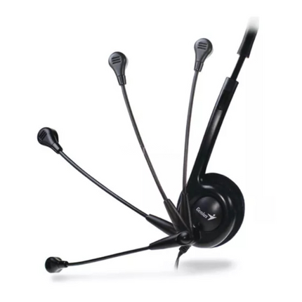 Headset Genius HS-200C | Alámbrico 3.5mm | Micrófono Ajustable | Ligero y Cómodo