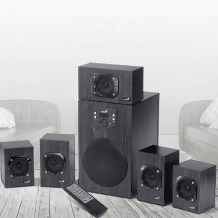 Sistema de Sonido 5.1 Genius RS2 SW-HF5.1 4500 II | 125W RMS | Subwoofer 6” | Control Remoto