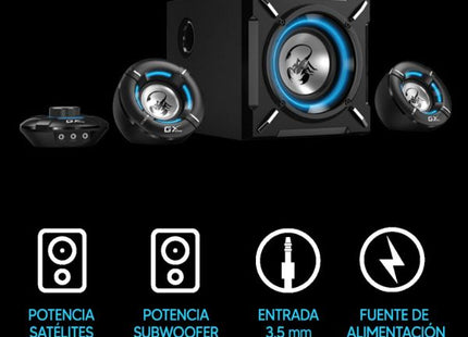 Parlante Genius SW-G2.1 1000 | Sistema de Sonido | Subwoofer | 26W RMS | Cableado 3.5mm | RCA