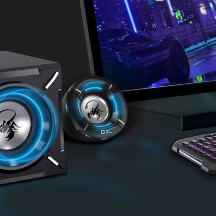 Parlante Genius SW1000 2.1 | 20W RMS | Subwoofer de Madera | Sonido Estéreo | Control de Volumen