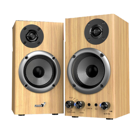 Parlantes Genius SP-HF520BT | 20W RMS | Bluetooth 5.3 | USB Playback | Madera