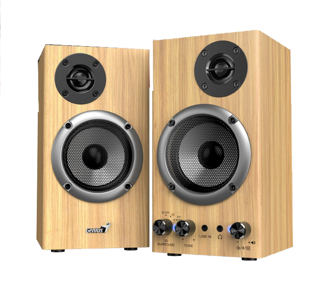 Parlantes Genius SP-HF520BT | 20W RMS | Bluetooth 5.3 | USB Playback | Madera