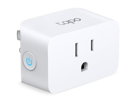 Mini enchufe inteligente TP-Link Tapo P125 vista frontal en tomacorriente blanco