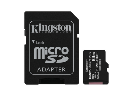 Memoria Micro SD Kingston Canvas Select Plus | 64GB | Clase 10 | A1 | SDCS2/64GB