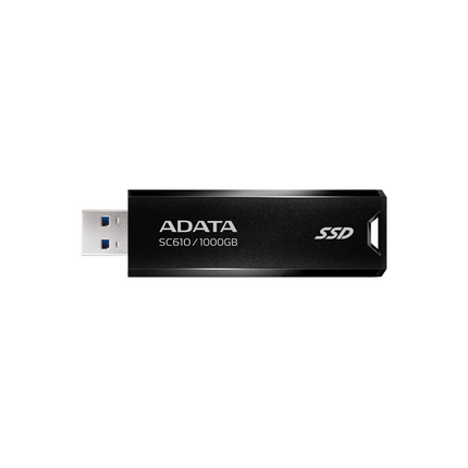Disco Duro Externo SSD ADATA SC610 | 1TB | USB 3.2 | Negro/Rojo | 440MB/s lectura | 430MB/s escritura