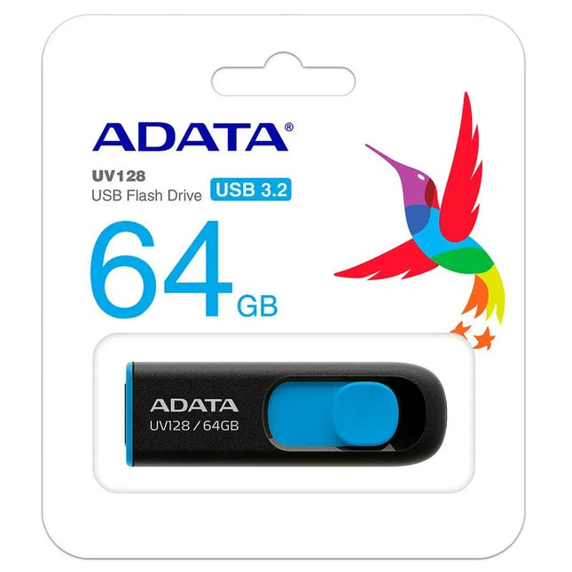Memoria USB ADATA UV128 | 64GB | USB 3.0 | Black+Blue