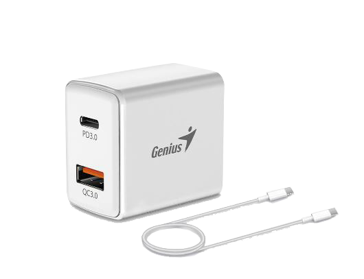 Cargador de Pared Genius RS2 PD-20AC | 20W | USB-C PD3.0 | USB-A QC3.0
