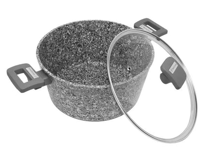 Cacerola con tapa Westinghouse WCCC0070028GGY | 28 cm | Revestimiento tipo Granito | Antiadherente | Color Gris