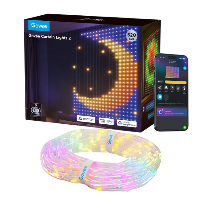 Cortina de Luces Govee H70B3 Curtain Lights 2 | 1.5m x 2m | RGBIC | Bluetooth y WiFi | H70B31A1