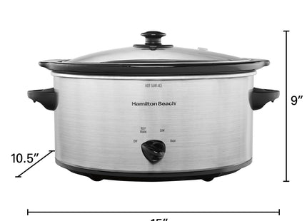 Hamilton Beach olla de cocción lenta 5qt 33156RG, mango y asas