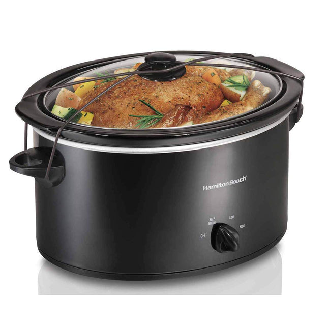 Hamilton Beach Olla de Cocción Lenta 5 Qt Ovalada Negra, 33256