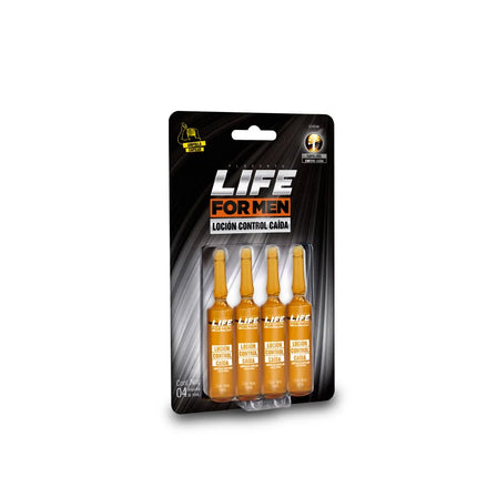 Ampollas Control Caída Life for Men x4 Placent Life | Para fortalecer el cabello y reducir la caída desde la raíz