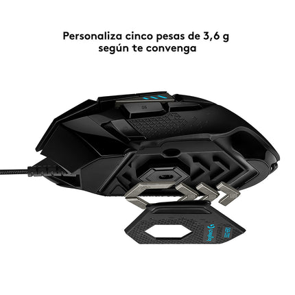 Mouse Gaming RGB Logitech G502 HERO | Alámbrico | Sensor HERO 25K | 11 Botones Programables | RGB