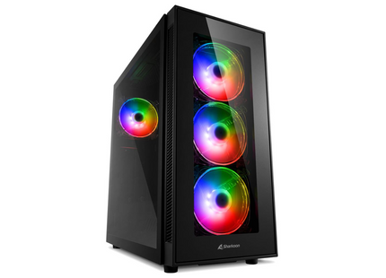 Case Sharkoon Gaming TG5 Pro RGB | Media Torre | Panel de Vidrio Templado | 3 Ventiladores RGB | Negro