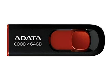 Memoria USB ADATA AC008-64G-RKD | 64GB | USB 2.0 | Negro y rojo