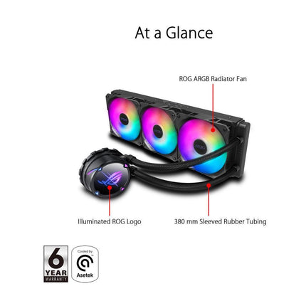 Enfriamiento Líquido ASUS ROG STRIX LC II 360 ARGB | 360mm | Iluminación ARGB | Tubos Reforzados