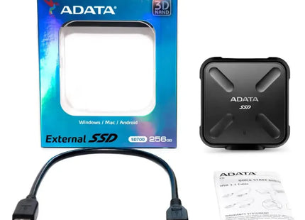 HD Externo ADATA ASD700 | 256GB | 2.5” | SSD | USB 3.1 | Negro | ASD700-256GU3-CBK
