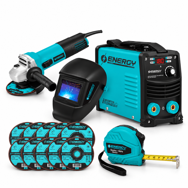 Energy Combo Inversor 130 A y Esmeriladora 800 W, 130/120E