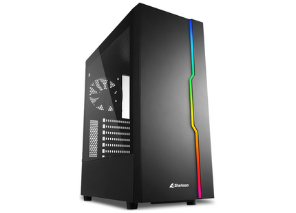 Case Sharkoon RGB Slider | ATX | Media Torre | Panel Vidrio Templado | RGB Frontal | Negro