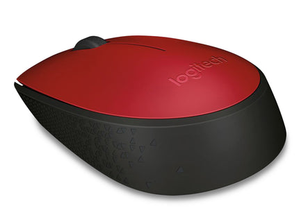 Mouse Logitech M170 vista lateral mostrando diseño ergonómico ambidiestro