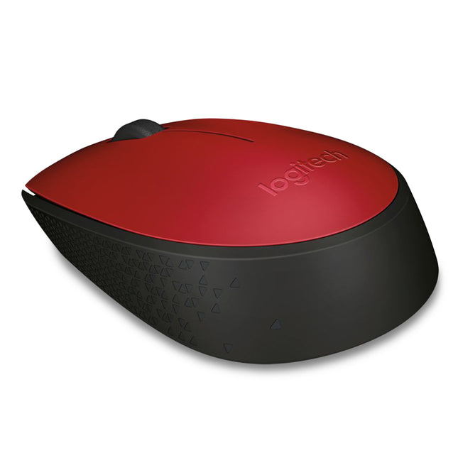 Mouse Logitech M170 vista lateral mostrando diseño ergonómico ambidiestro