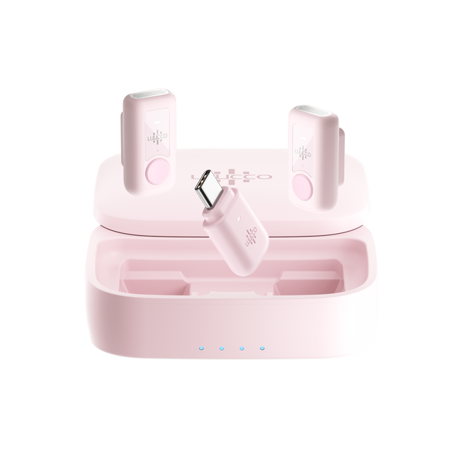 Luucco Micrófono inalámbrico USB-C rosado, Link2