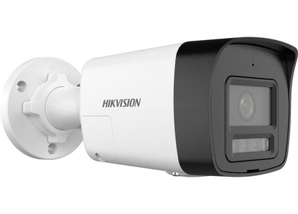 Cámara bullet Hikvision DS-2CD1043G2 4MP vista frontal con lente y sensor infrarrojo