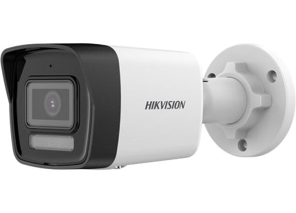 Cámara IP Hikvision DS-2CD1043G2-LIU vista posterior con conexiones de red y alimentación
