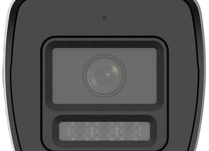 Cámara IP Hikvision DS-2CD1043G2 vista lateral mostrando diseño bullet compacto para exteriores