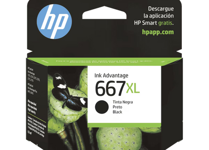 Cartucho Tinta HP 667Xl Negro, 3YM81Al