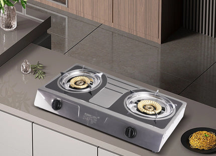 Winning Star cocina de gas 2 quemadores gris, ST-9654