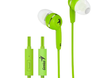 Audífono Genius HS-M320 | Alámbrico 3.5mm | Micrófono Integrado | Diseño Ergonómico | Verde