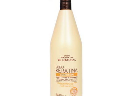 Acondicionador Alisante Placent Life Liso Keratina | 1000ml | Controla el frizz | suaviza y alinea el cabello rebelde
