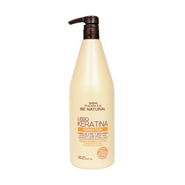 Acondicionador Alisante Placent Life Liso Keratina | 1000ml | Controla el frizz | suaviza y alinea el cabello rebelde