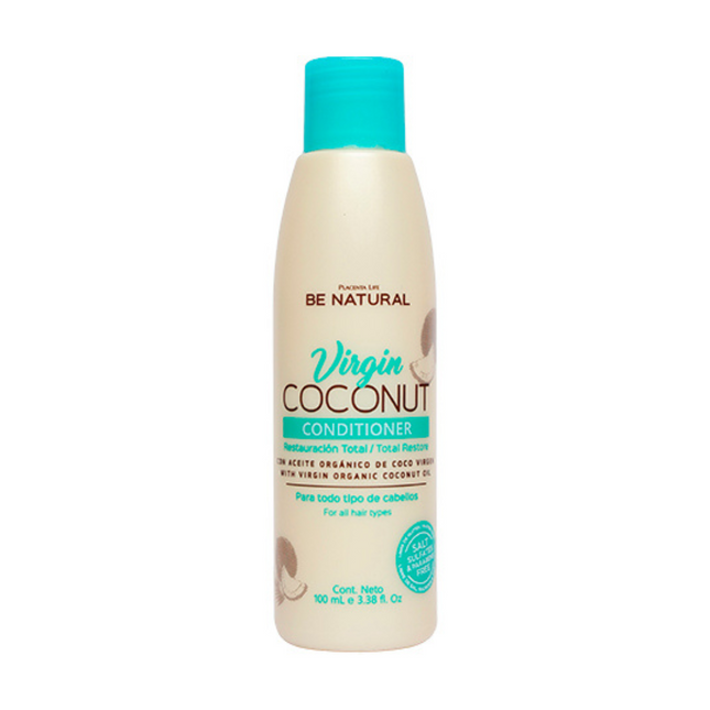 Acondicionador Virgin Coconut 100ml Placent Life | Para nutrir y suavizar el cabello seco o maltratado