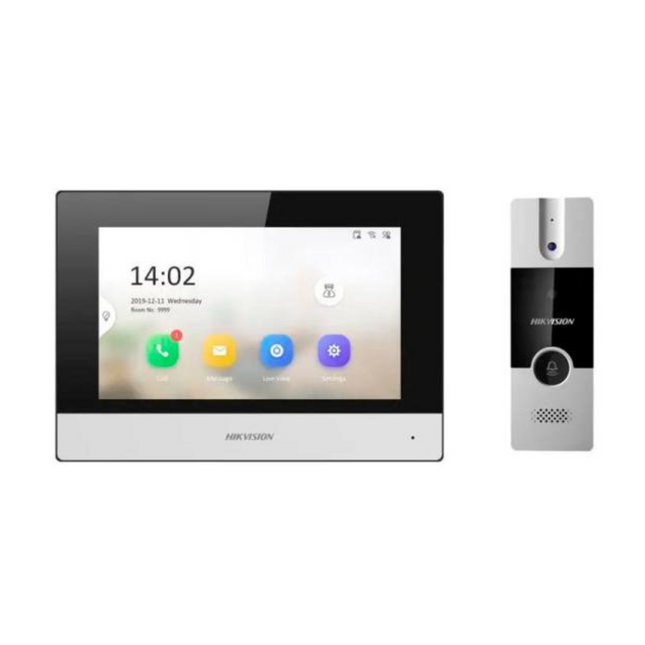 Kit Videoportero Hikvision DS-KIS302-P | Pantalla 7” | Resolución 1080p | Sistema Análogo 4 Hilos