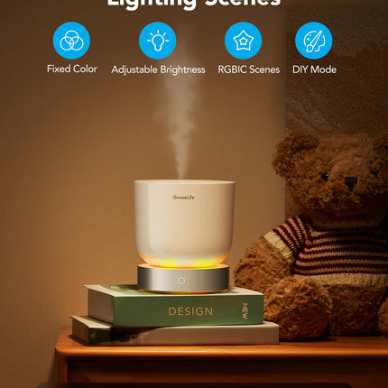 Difusor Aromático Smart con Luces RGBIC | Control Inteligente | Aromaterapia | Sincronización de Luces
