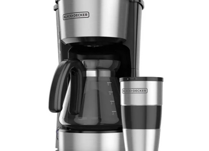 Cafetera Black+Decker CM0755S | 5 Tazas | 800 W | 4 en 1 (Mug/Taza/Carafe/Pour‑over) | Inox