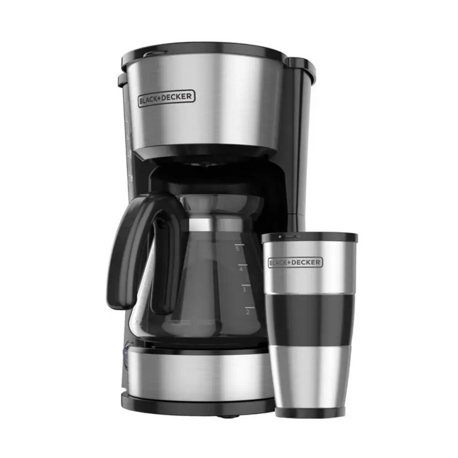 Cafetera Black+Decker CM0755S | 5 Tazas | 800 W | 4 en 1 (Mug/Taza/Carafe/Pour‑over) | Inox