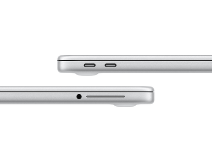 Apple MacBook Neo 13" 2026 plateada vista trasera con logo Apple iluminado