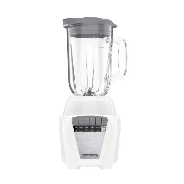 Licuadora Black+Decker BL0877‑1WDLA Ice Crush | 700 W | 8 Velocidades + Pulso | Jarra Plástico 1.65 L | Acero Inoxidable | Blanca