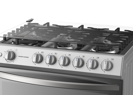 Midea Cocina de gas de 30" 6 quemadores Acero inoxidable, MGS30FS1LIFSSSF