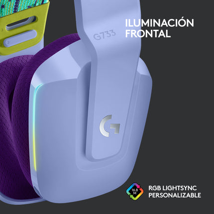 Headset Logitech Gaming G733 | Inalámbrico | LIGHTSPEED | Sonido Surround | RGB