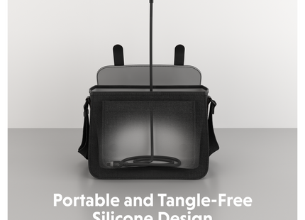 Targus HyperJuice cable negro - infografía de diseño de silicona libre de enredos