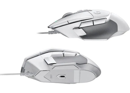 Mouse Logitech G502 X vista lateral izquierda con empuñadura antideslizante para gaming