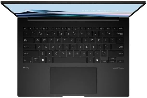 Vista lateral derecha ASUS Zenbook 14 OLED UM3406H mostrando puertos